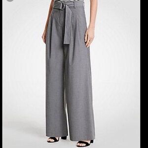Ann Taylor NWT Elegant Gray Wide-Leg Pants Size 12